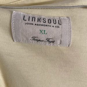 Linksoul Tempus Fugit XL light yellow golf polo